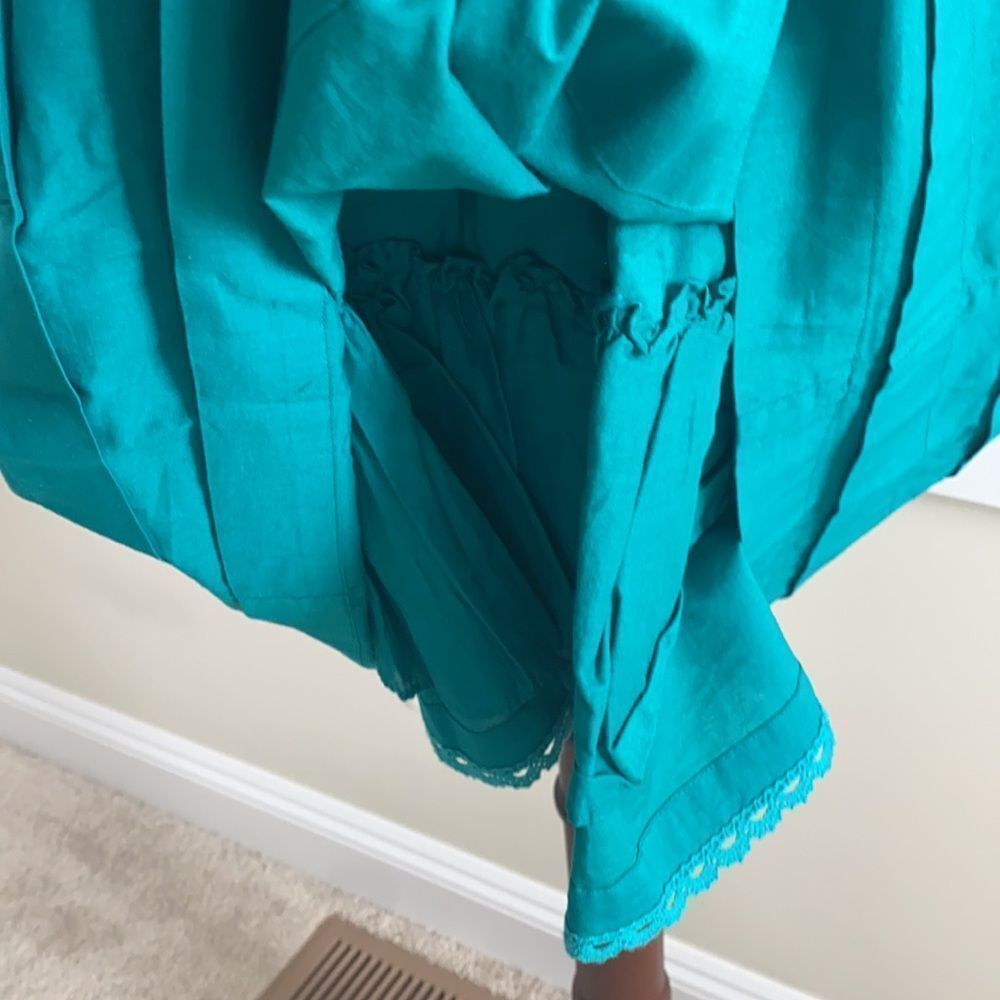 Anthropologie | sz 4 vintage Maeve deep teal layered fit and flare dress - Picture 5 of 13